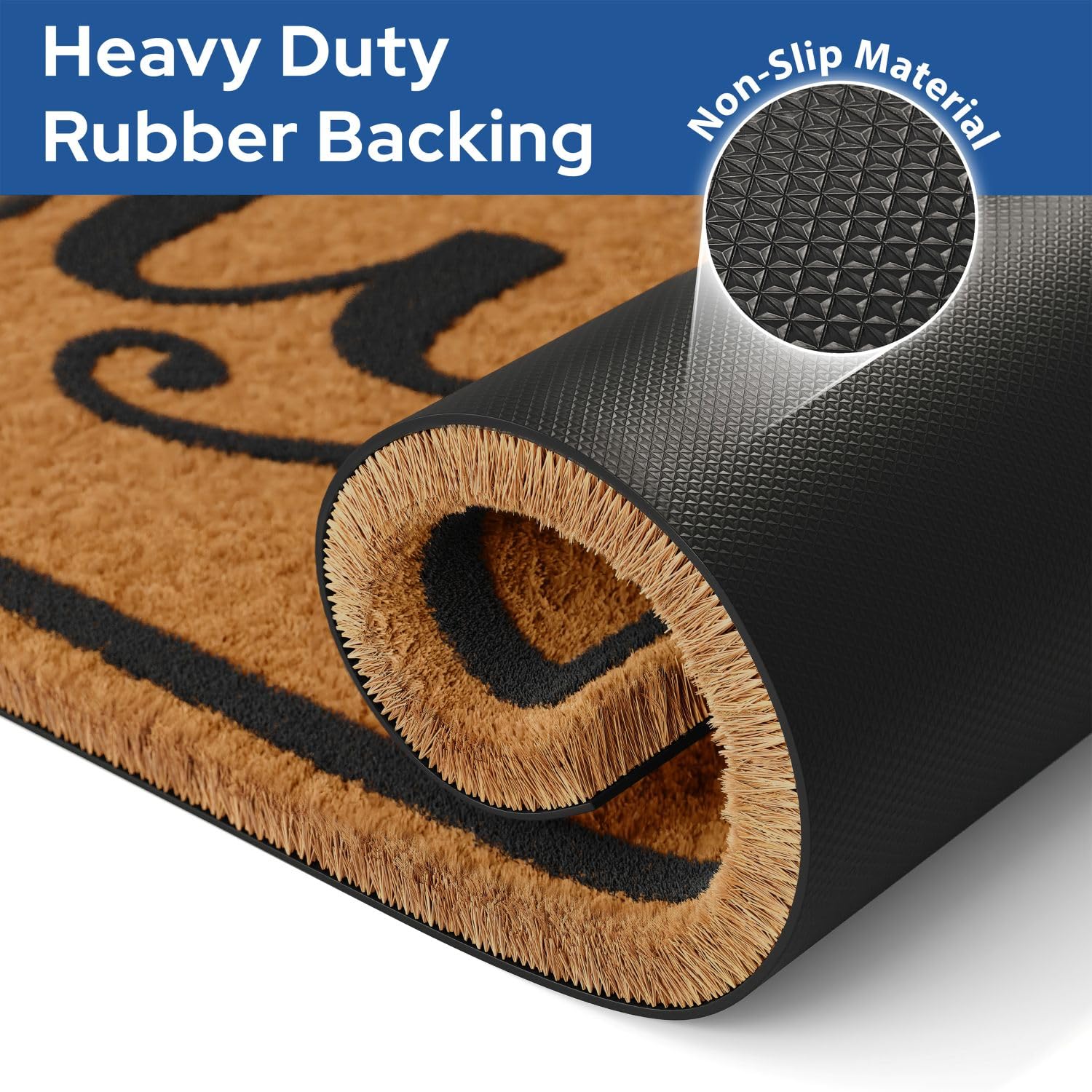Barnyard Designs brown porch entry doormat adding curb appeal while protecting indoors.