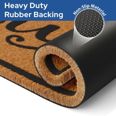 Barnyard Designs brown porch entry doormat adding curb appeal while protecting indoors.
