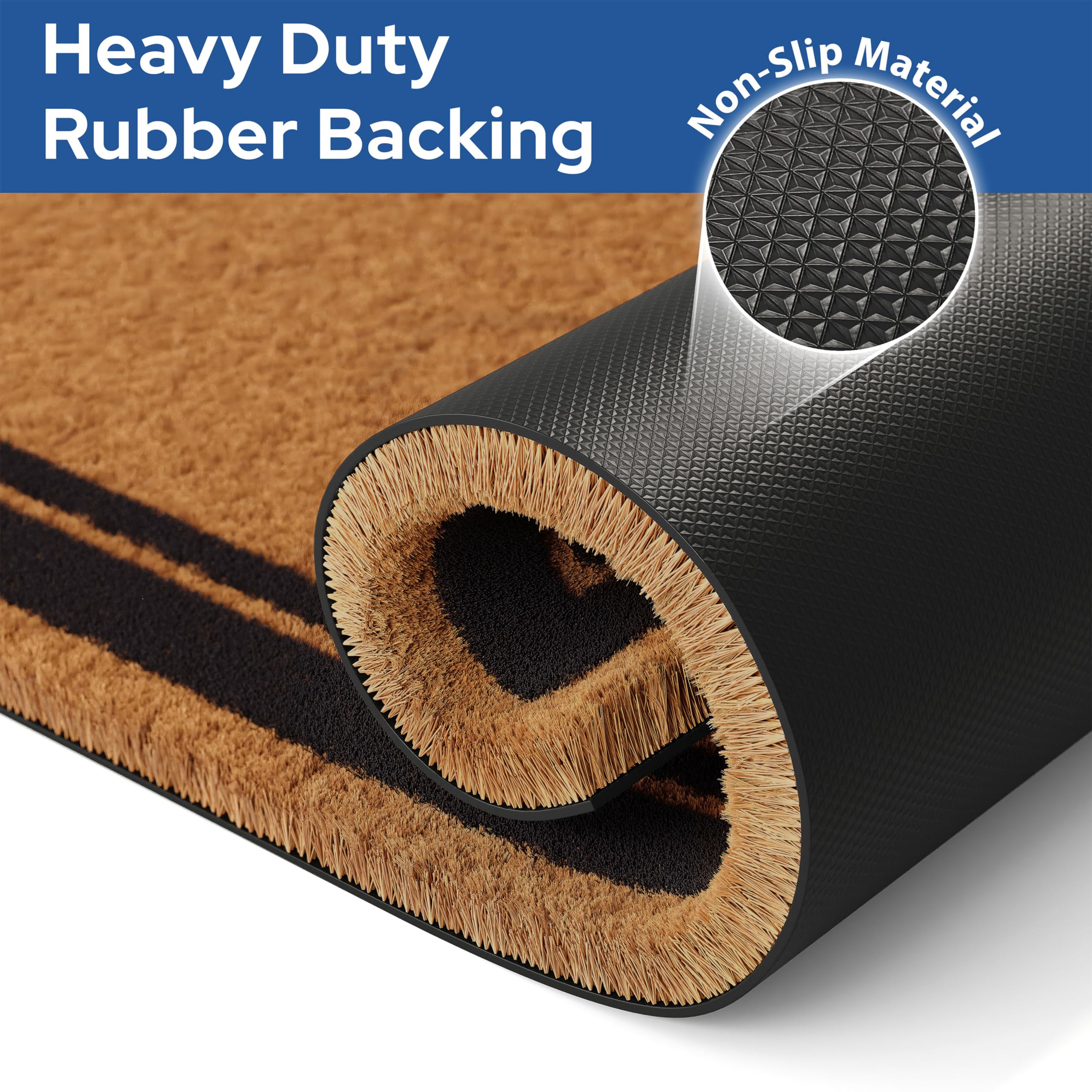 Barnyard Designs coir bristles help wipe dirt from shoes.