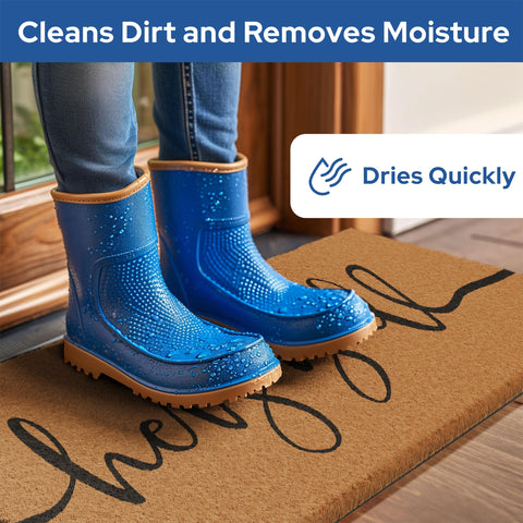 Barnyard Designs coir bristles scrape mud and debris effectively.