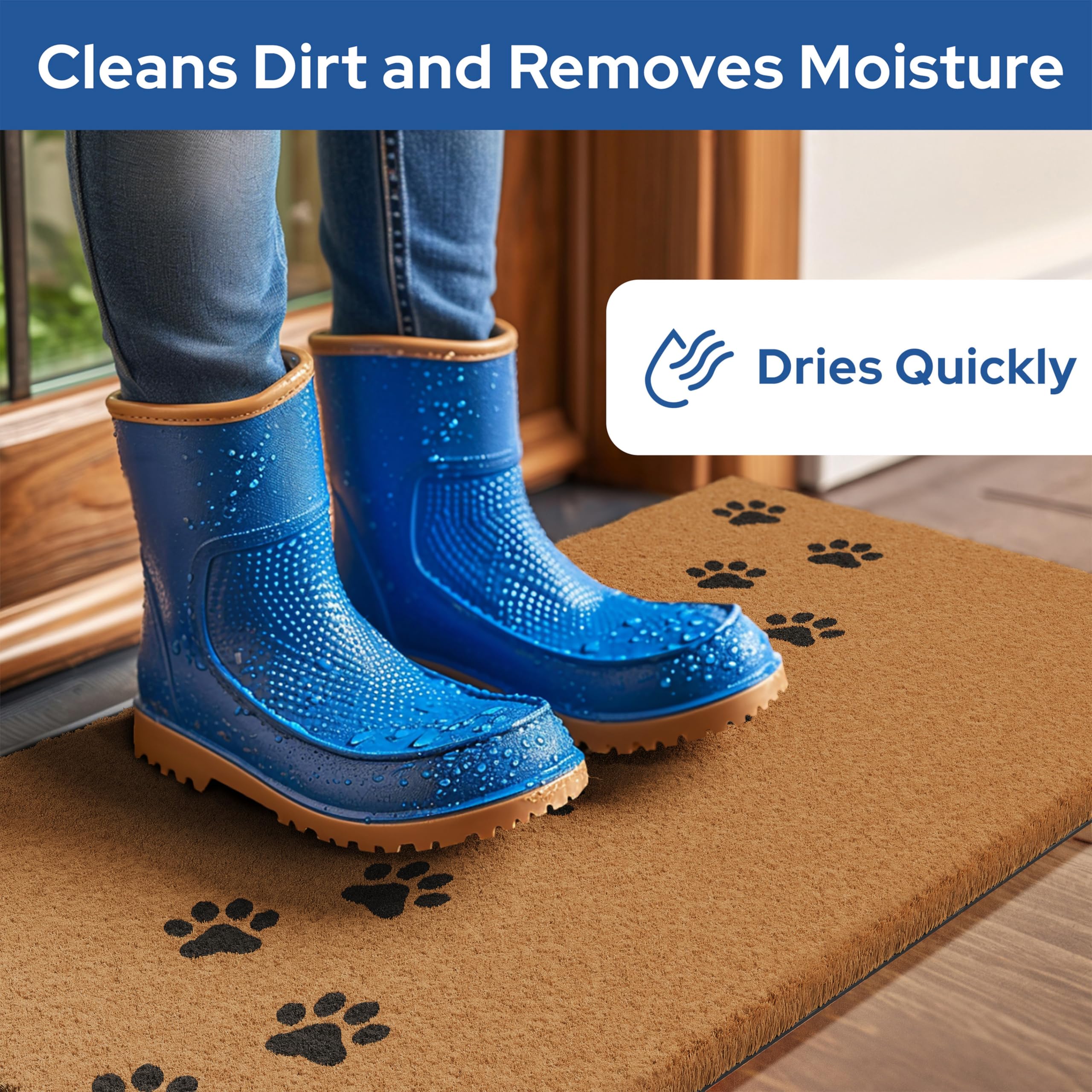 Barnyard Designs coir bristles scrape dirt to keep interiors cleaner