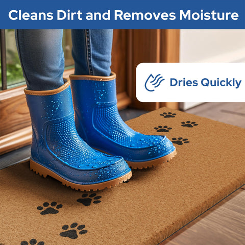 Barnyard Designs coir bristles scrape dirt to keep interiors cleaner