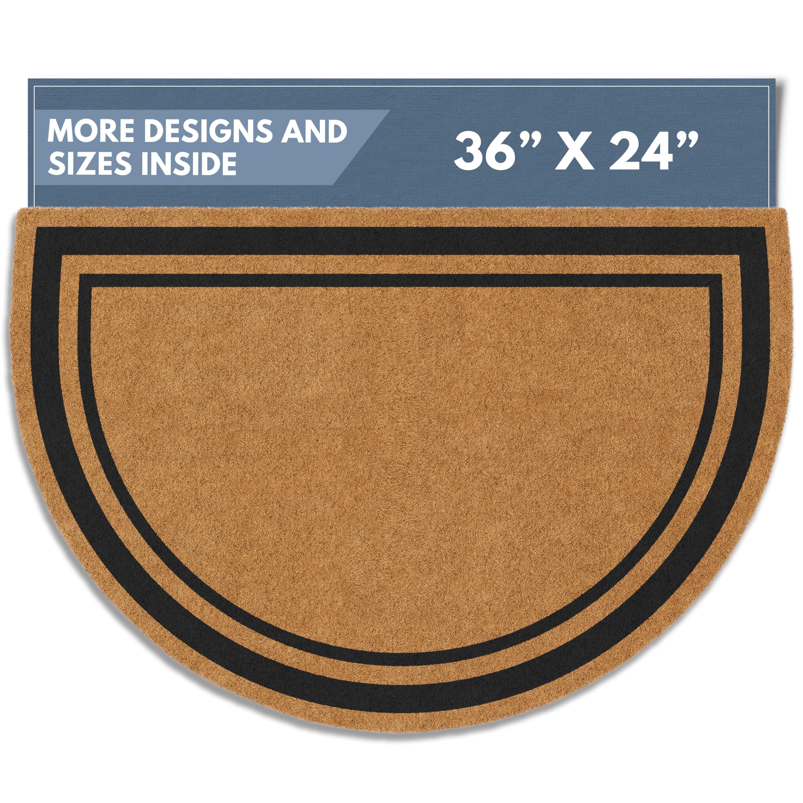 Barnyard Designs coco coir doormat full view for indoor or outdoor entry