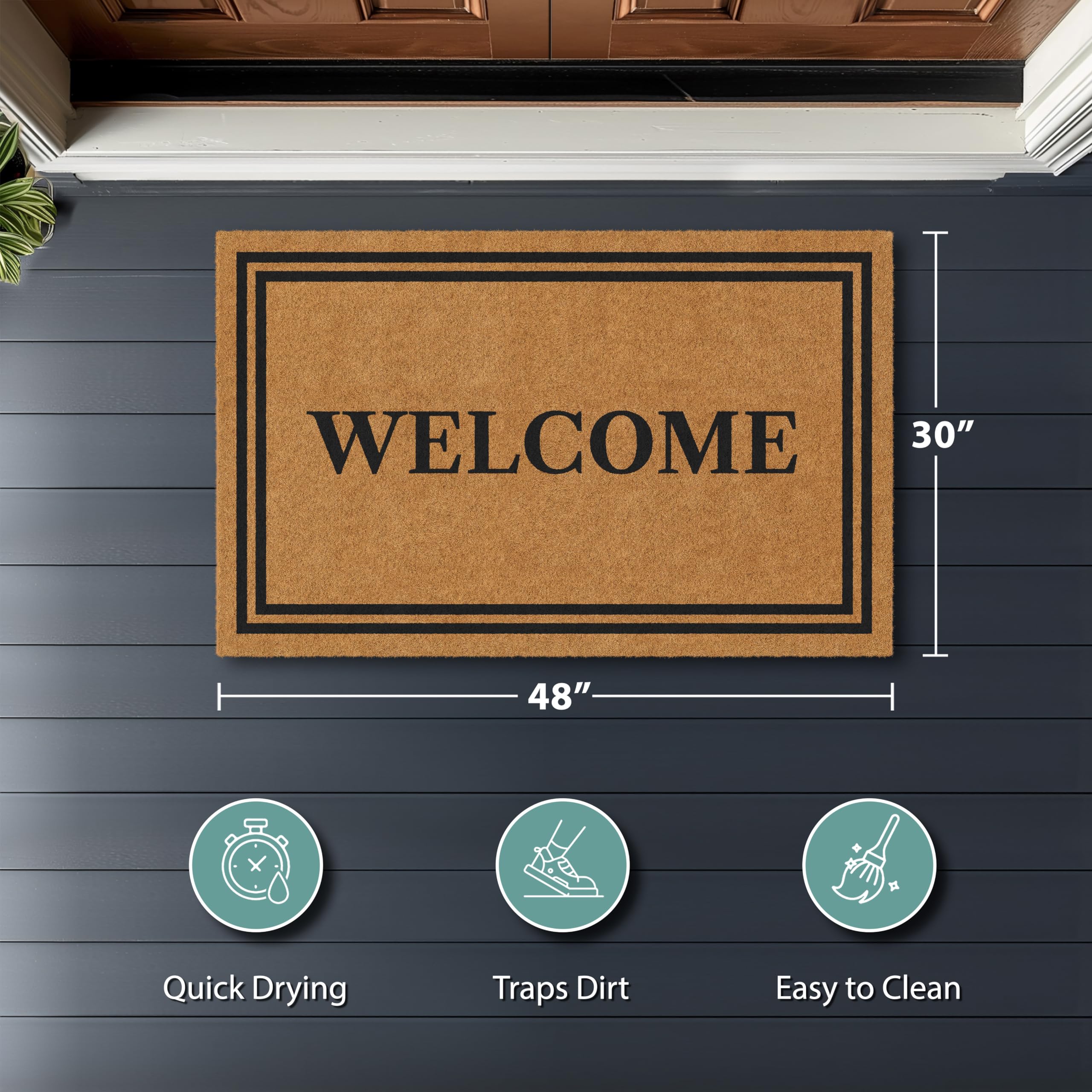 Barnyard Designs protected entryway mat for covered verandas and entryways.