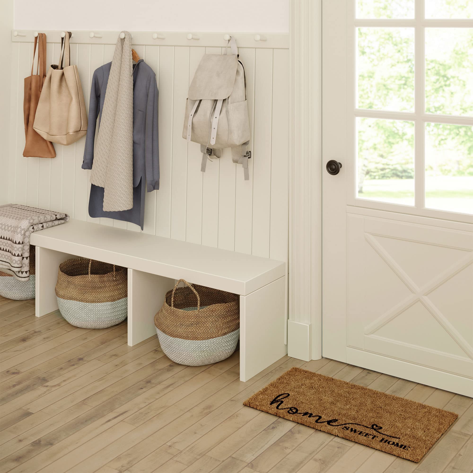 Barnyard Designs doormat traps dirt, helping keep entry clean with daily use
