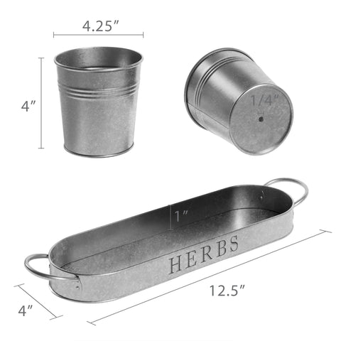 Barnyard Designs drain hole tray for herbs.