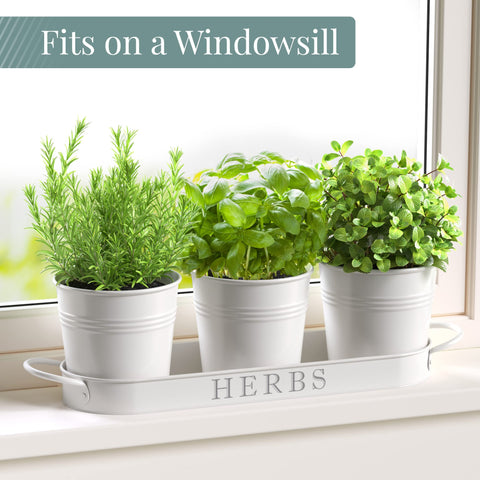 Barnyard Designs rustic planters with drainage holes and tray for clean moisture management