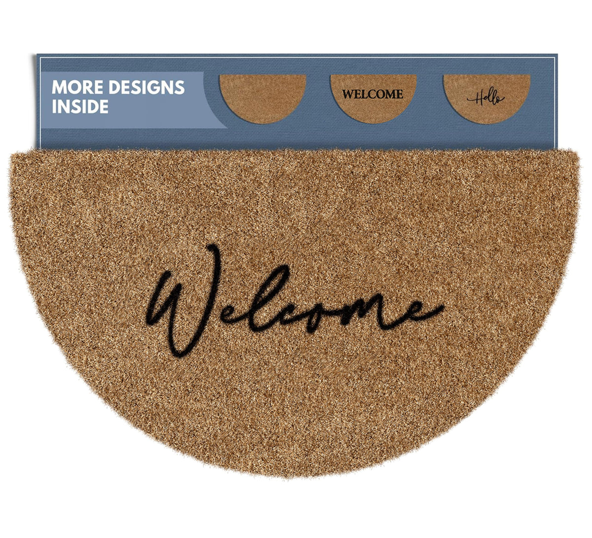 Barnyard Designs Half Moon Welcome Mat at the front door enhances curb appeal.