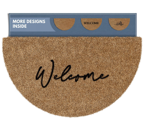 Barnyard Designs Half Moon Welcome Mat at the front door enhances curb appeal.