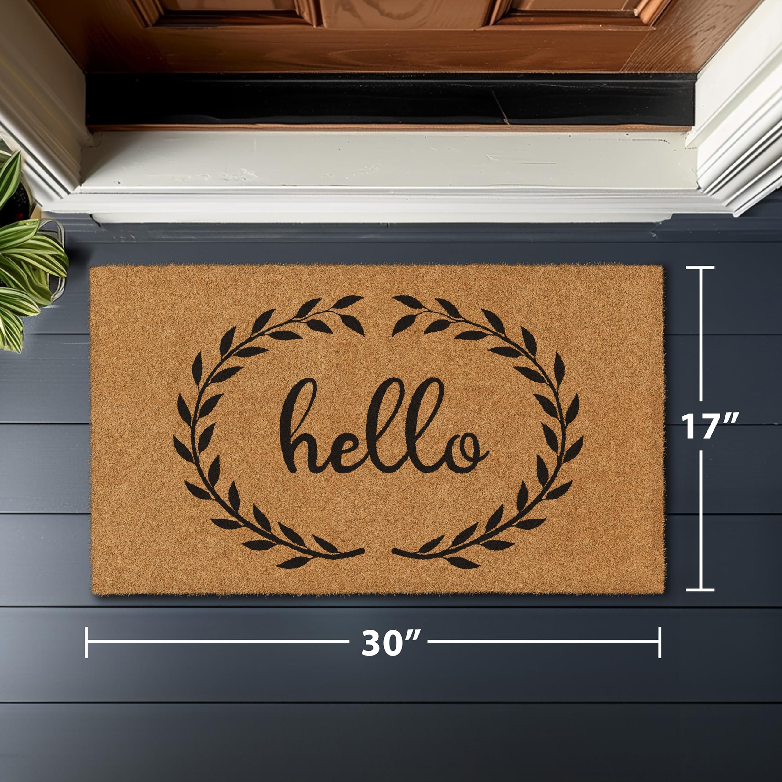 Barnyard Designs Heavy-Duty Backing prevents shifting for a cleaner entry