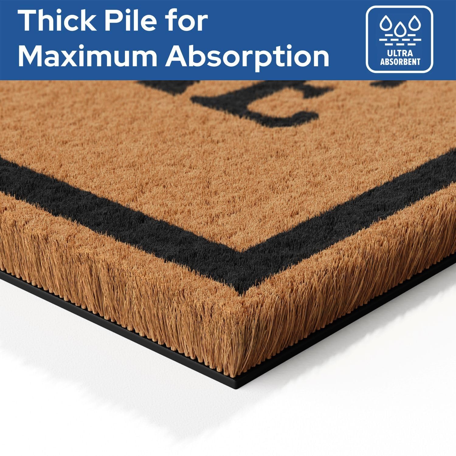 Barnyard Designs heavy-duty coco doormat withstands daily outdoor use