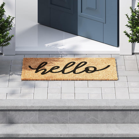 Barnyard Designs Hello doormat size 30x17 fits most entryways.