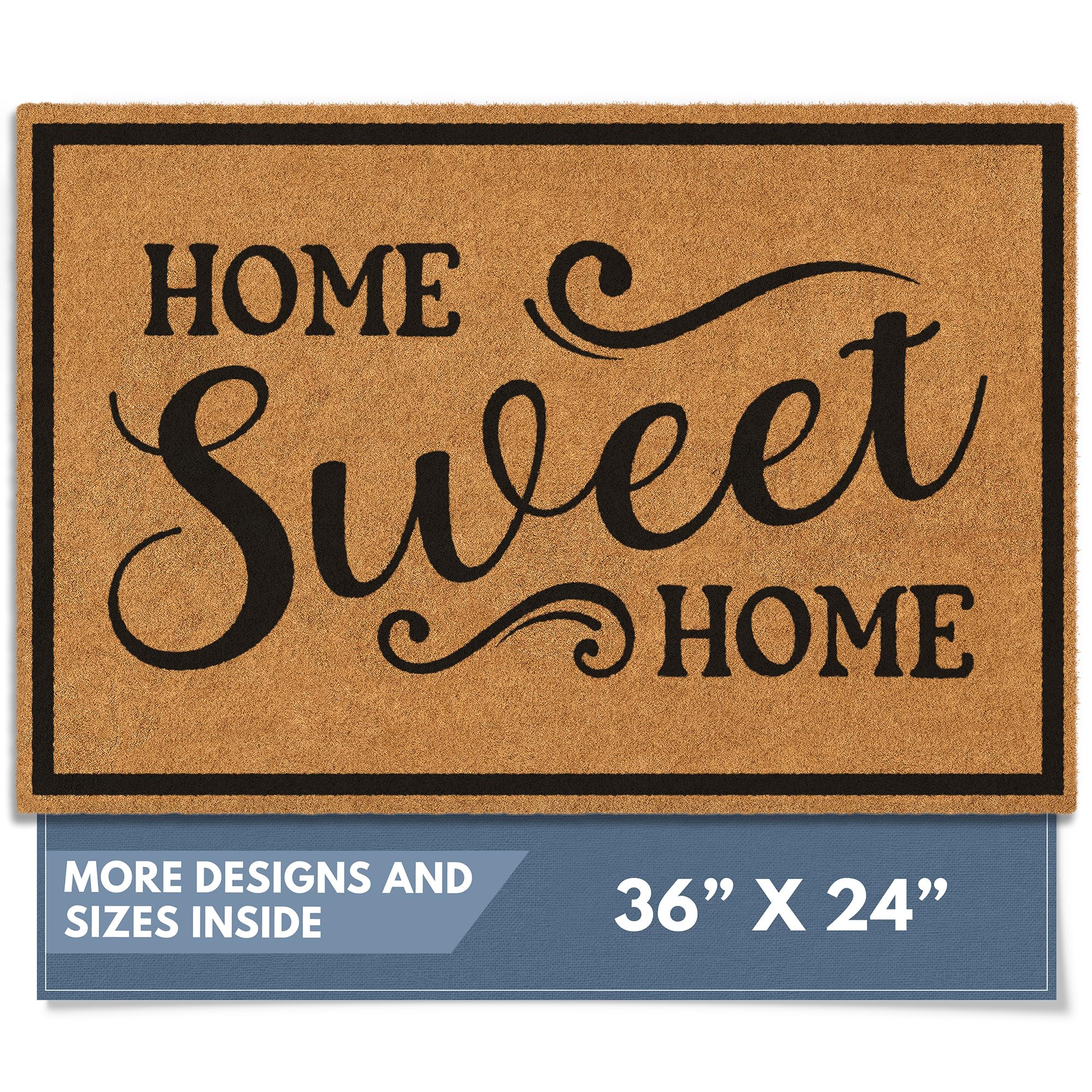 Barnyard Designs Home Sweet Home doormat front view, ideal for welcoming guests at outdoor entrances.