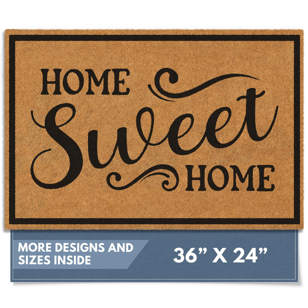 Barnyard Designs Home Sweet Home doormat front view, ideal for welcoming guests at outdoor entrances.