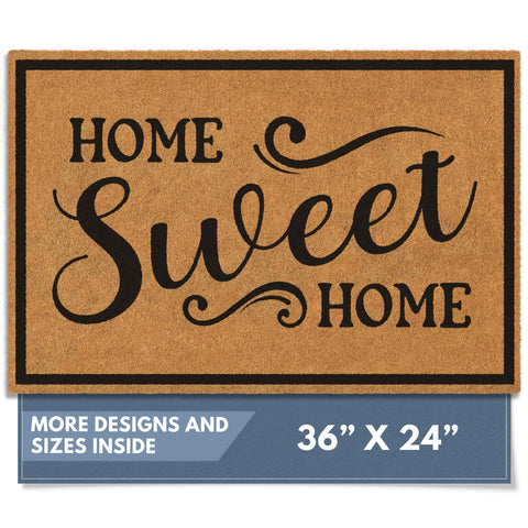 Barnyard Designs Home Sweet Home doormat front view, ideal for welcoming guests at outdoor entrances.