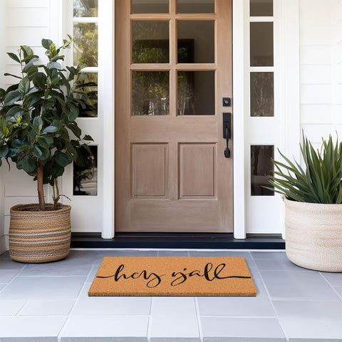 Barnyard Designs 30x17 inch large front-door mat fits entryways.