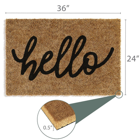 Barnyard Designs large front-door mat 36x24 fits two standing comfortably.