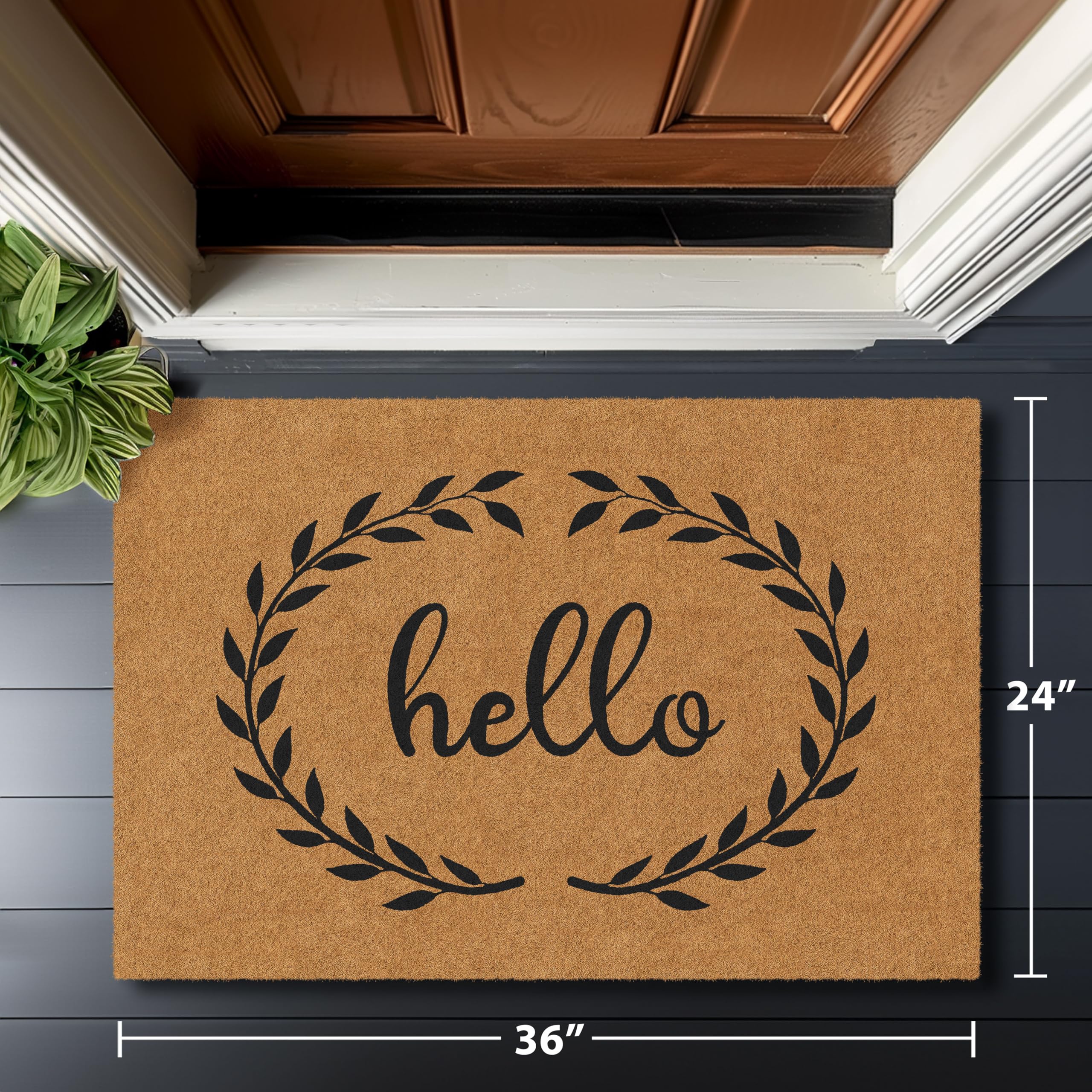 Barnyard Designs large mat lets two people stand at the door.
