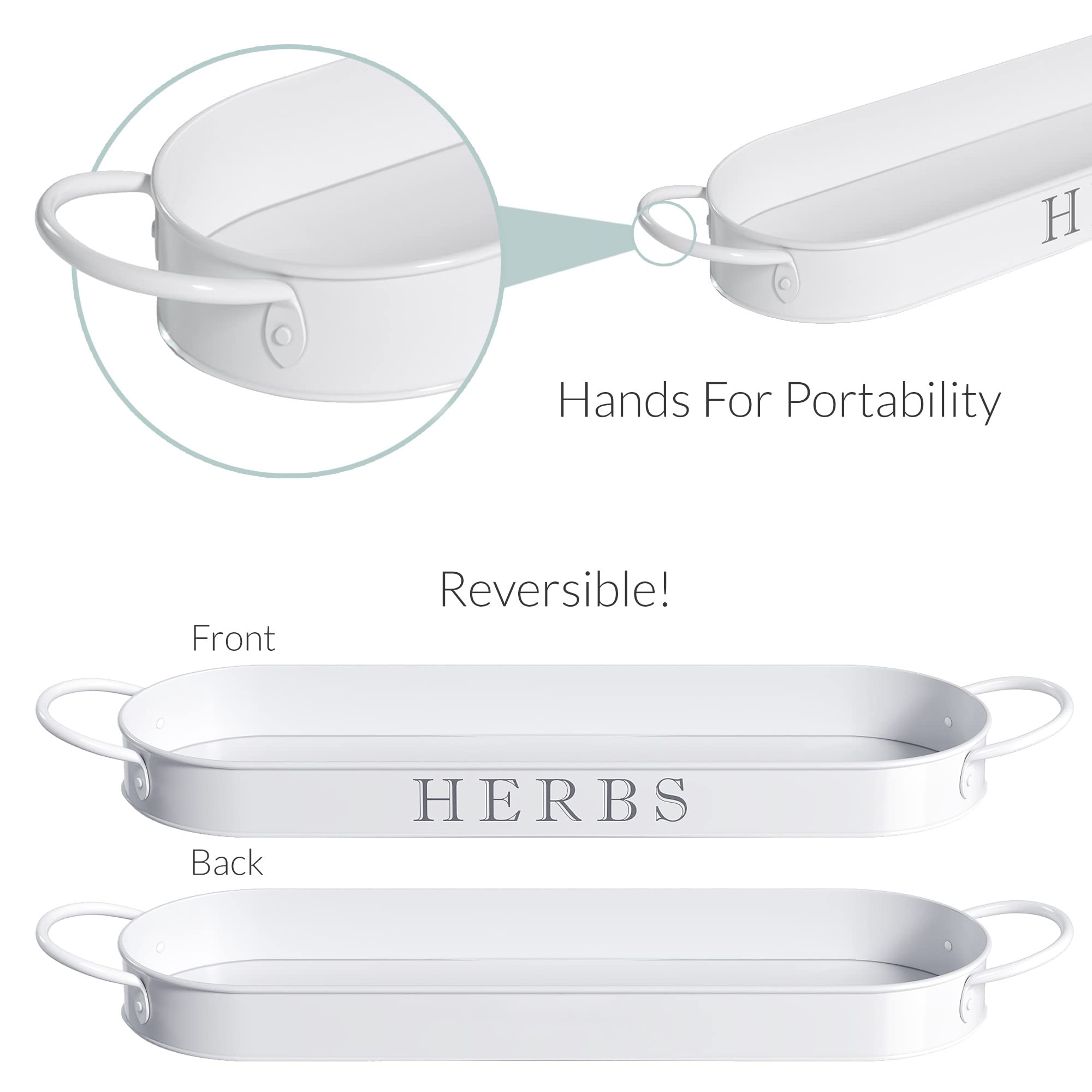 Barnyard Designs matte white herb planter trio ready for herbs and spices