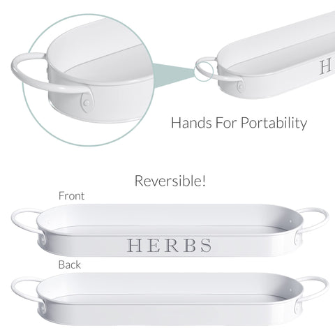 Barnyard Designs matte white herb planter trio ready for herbs and spices