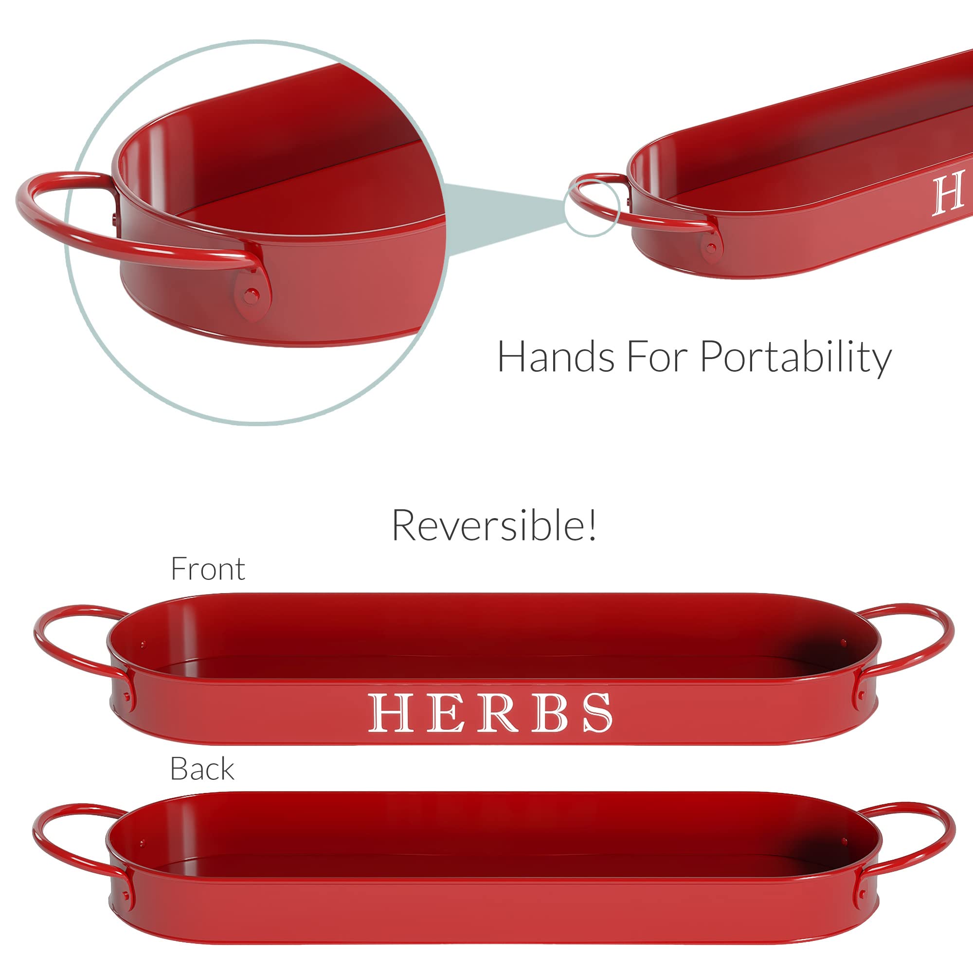 Barnyard Designs metal window planter with tray, showcasing drainage-friendly design