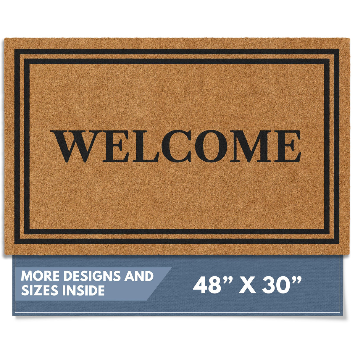 Barnyard Designs coco coir doormat closeup shows durable outdoor scraping action.