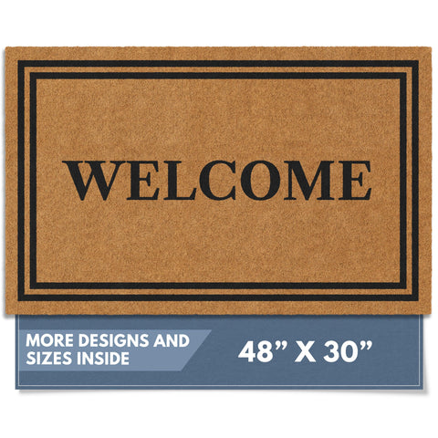 Barnyard Designs coco coir doormat closeup shows durable outdoor scraping action.