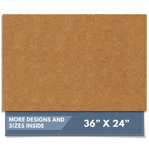 Barnyard Designs natural coco coir doormat for the front door with non-slip backing.