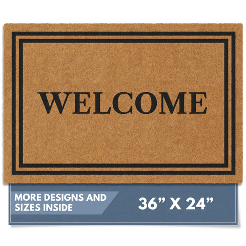 Barnyard Designs coco coir doormat with durable fibers for outdoor use.
