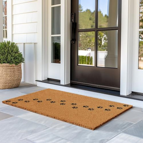 Barnyard Designs natural coir mat for outdoor dirt scraping and durability.