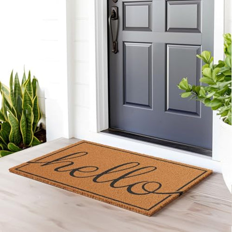 Barnyard Designs natural coir texture highlights durable fibers for year-round use