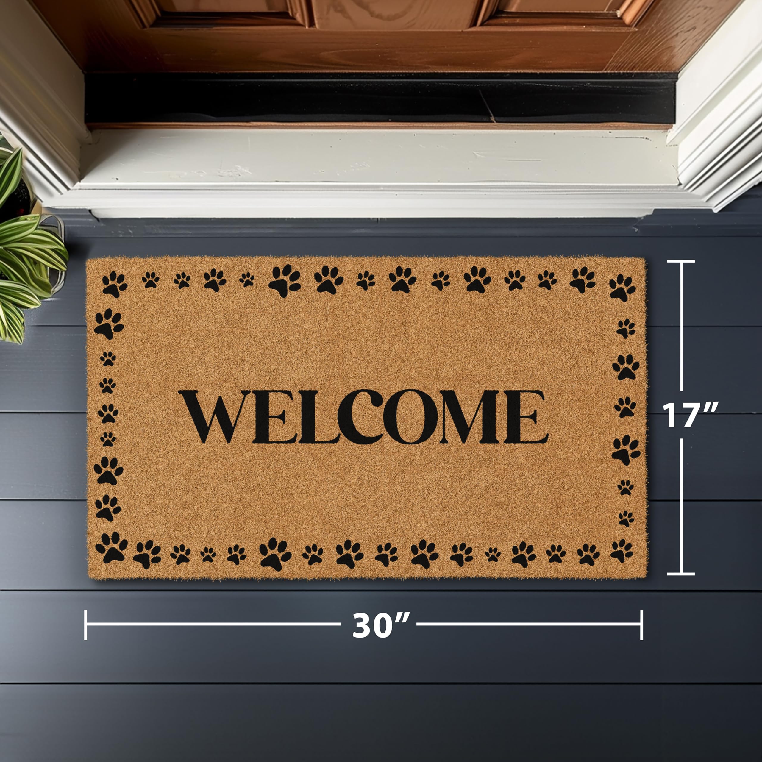 Barnyard Designs non-slip backing keeps the doormat in place