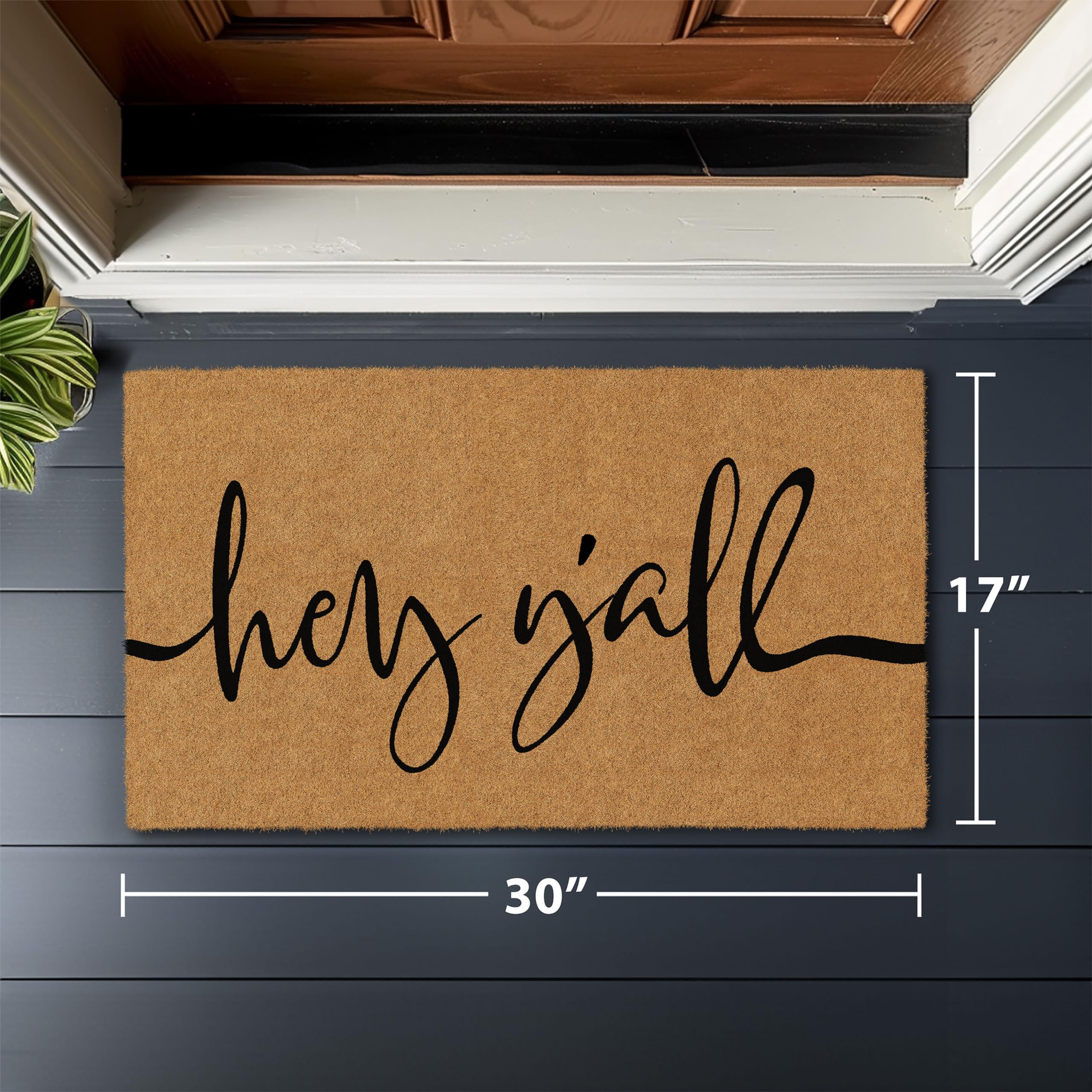 Barnyard Designs non-slip backing keeps the mat in place.