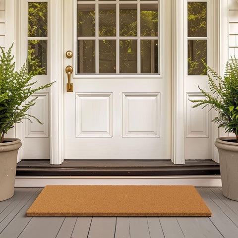 Barnyard Designs outdoor entrance mat scrapes mud before guests step inside.