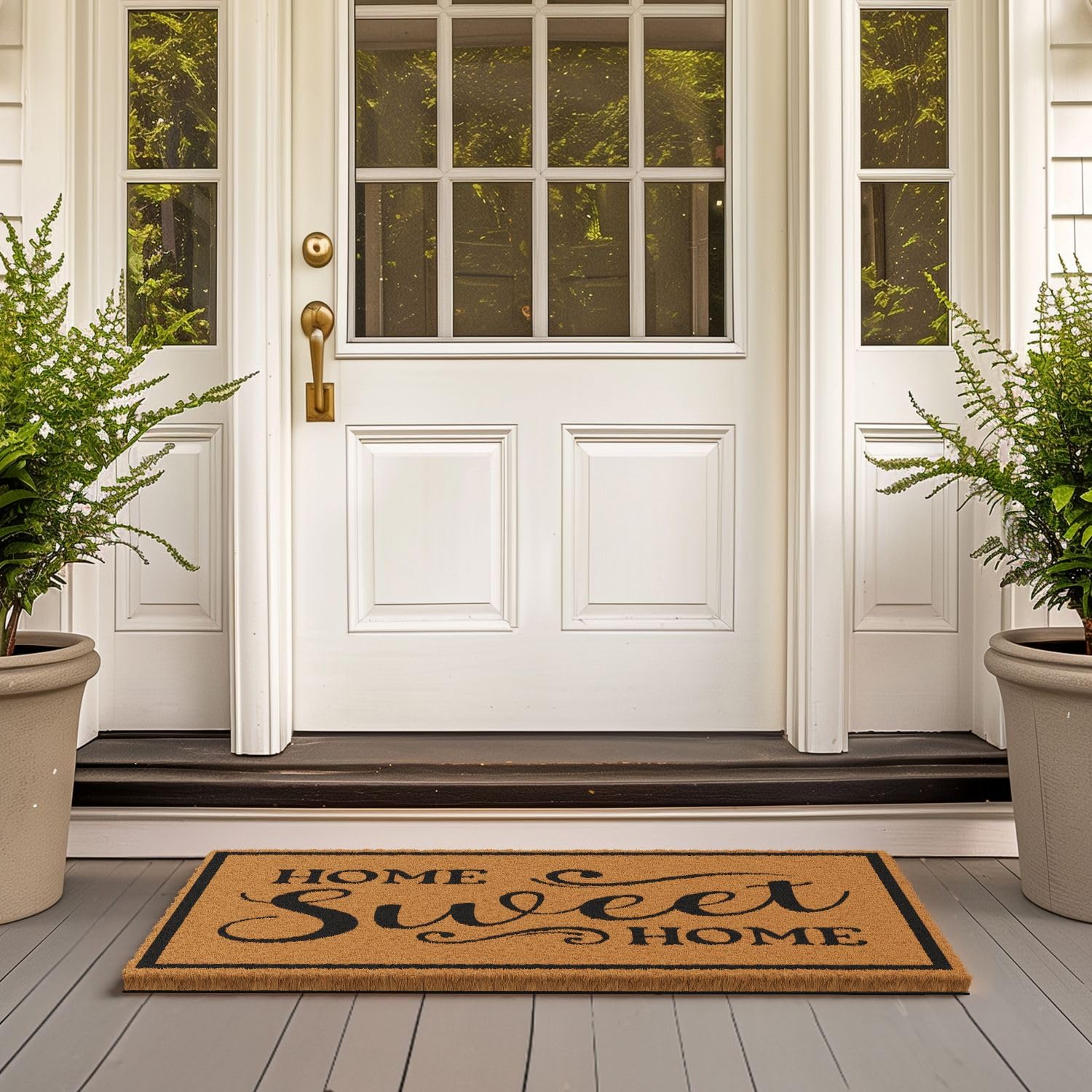 Barnyard Designs 36x24-inch outdoor entrance rug ready to fit front doors and patios.