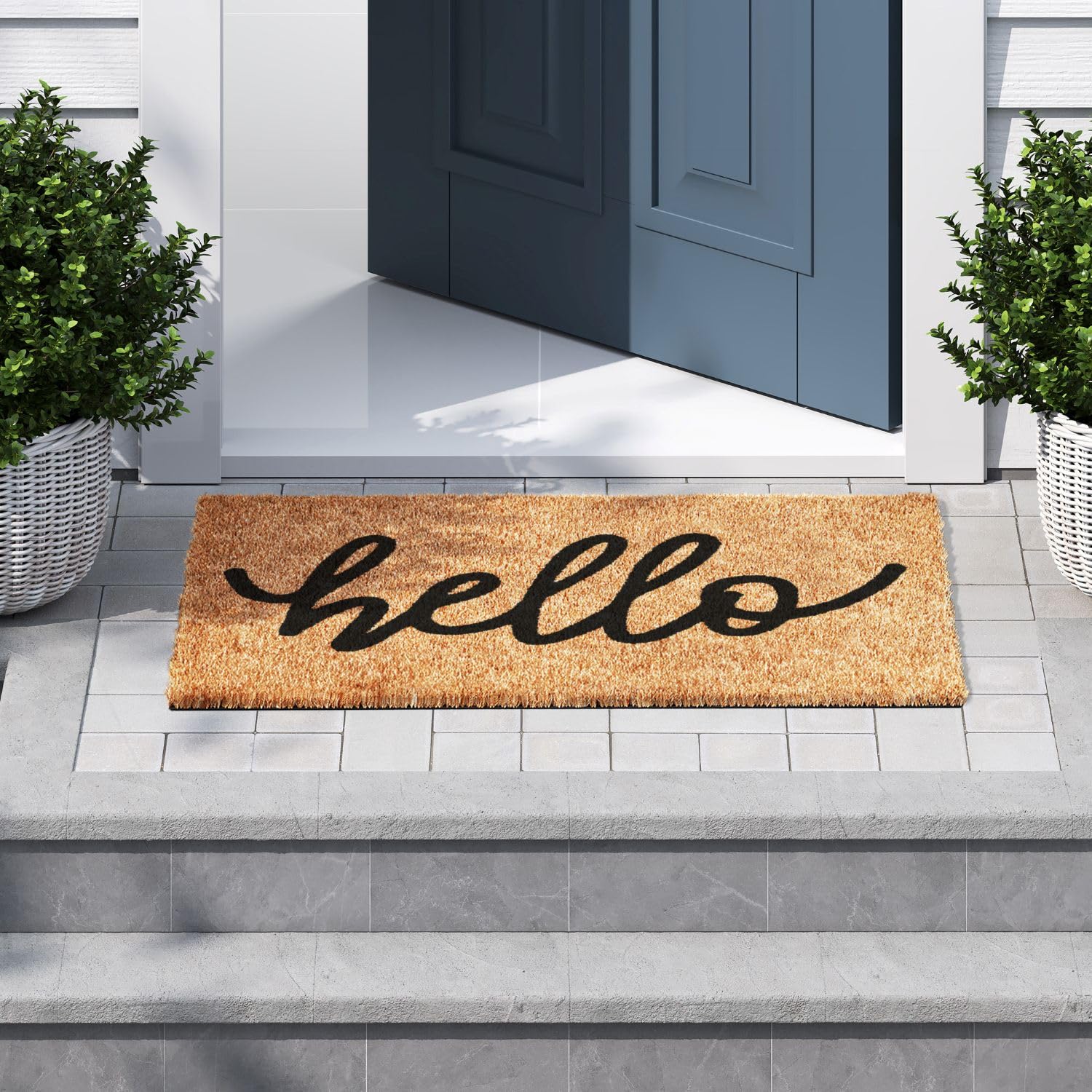 Barnyard Designs outdoor entry mat with non-slip backing boosts safety.