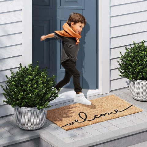 Barnyard Designs indoor-outdoor use welcome mat for versatile doorway applications