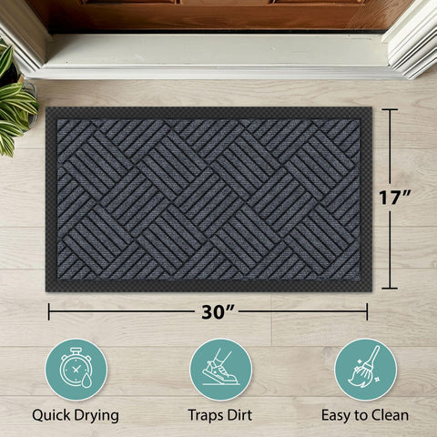 Barnyard Designs gray doormat back door maintains non-slip grip on entry
