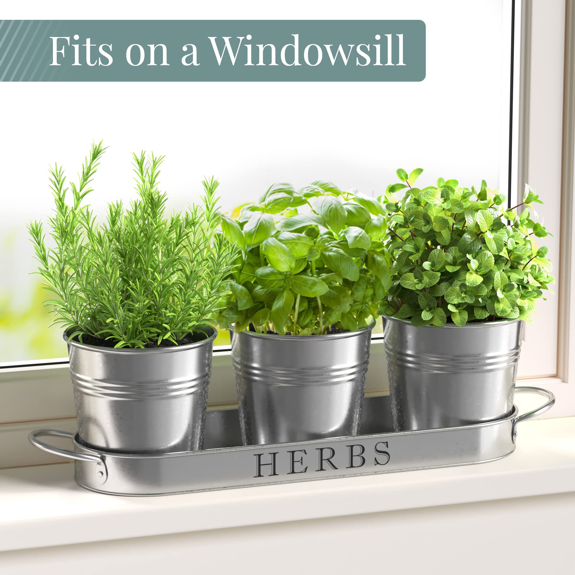 Barnyard Designs rustic indoor-outdoor herb pot with drainage.