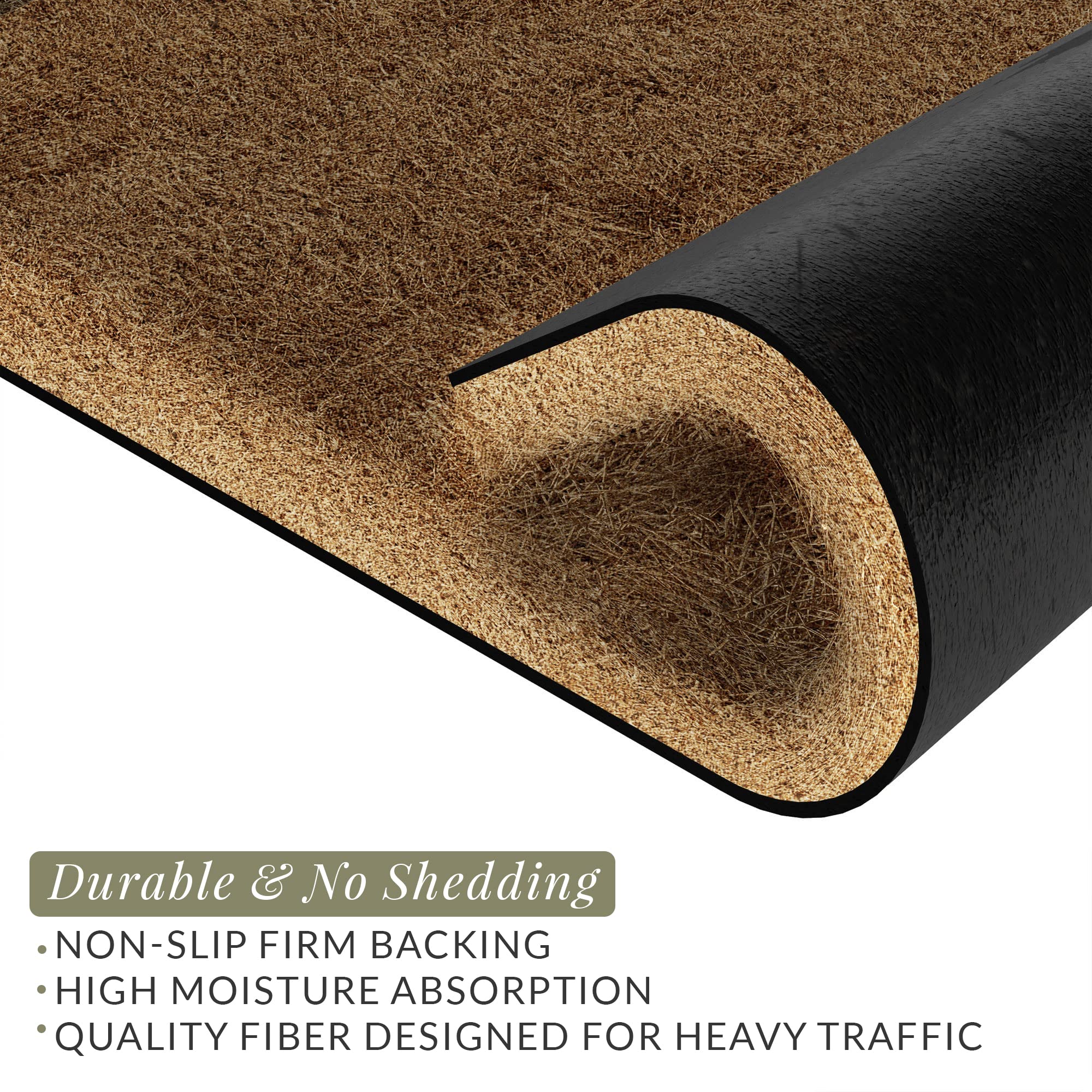 Barnyard Designs 30 by 17 inch mat fits most entryways.