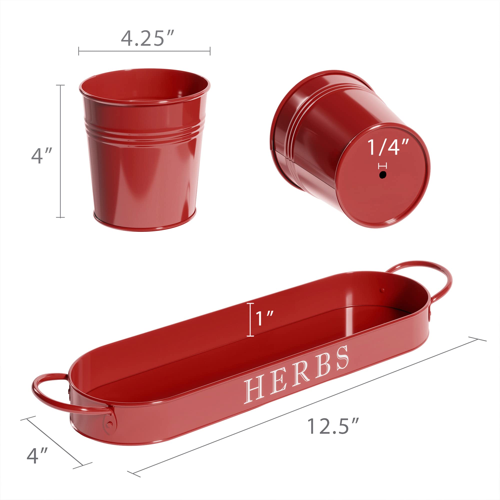 Barnyard Designs three-pack herb planters arranged on a tray for organized storage
