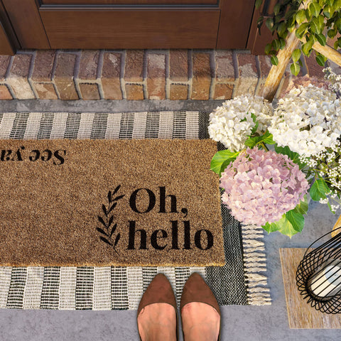 Barnyard Designs 30x17 welcome mat for front doors traps dirt and debris.