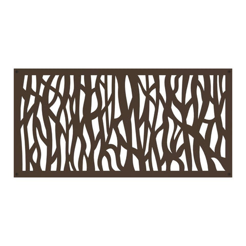 Barrette Sprig Umber decorative screen panel front view with frame-ready look