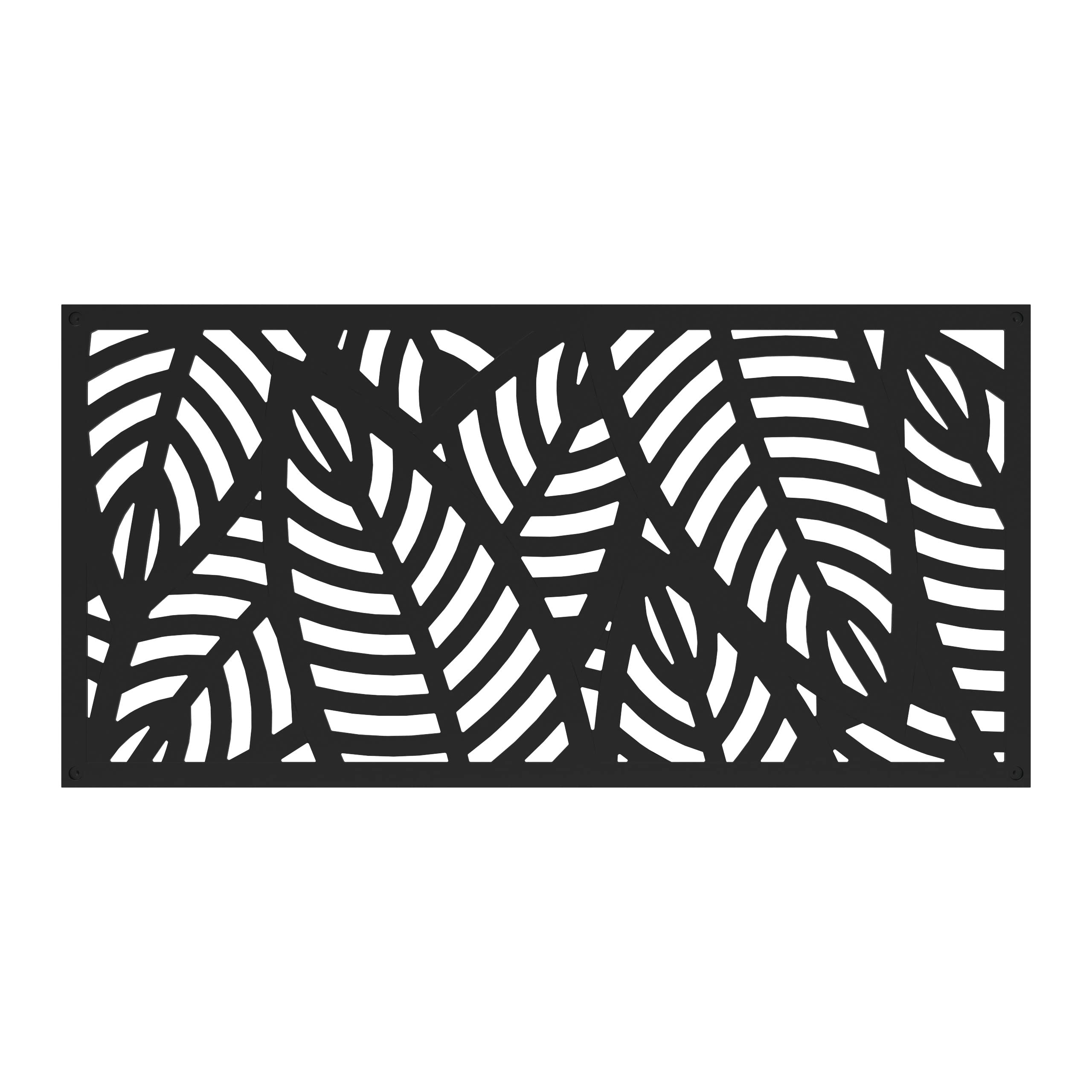 Barrette Sanibel screen black 2x4 panel for stylish privacy on patios.