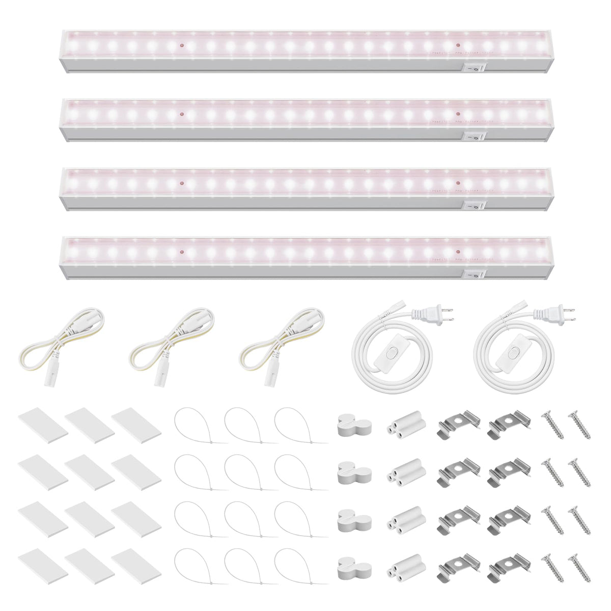 Barrina 1ft T5 grow light strip four-pack ready for installations in grow spaces.