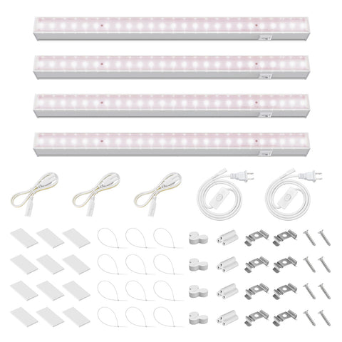 Barrina 1ft T5 grow light strip four-pack ready for installations in grow spaces.