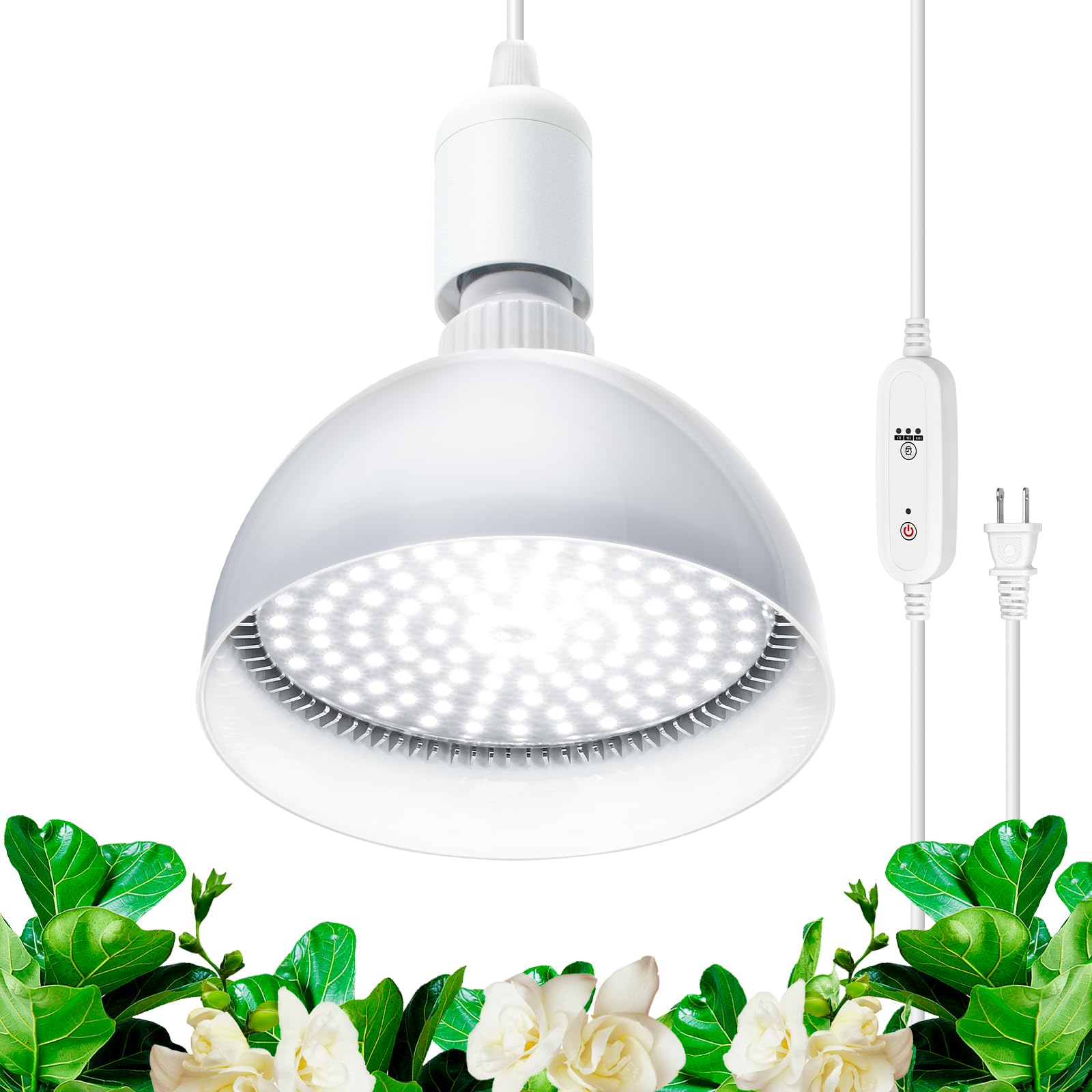 Barrina 25W full-spectrum grow light bulb illuminating indoor plants effectively