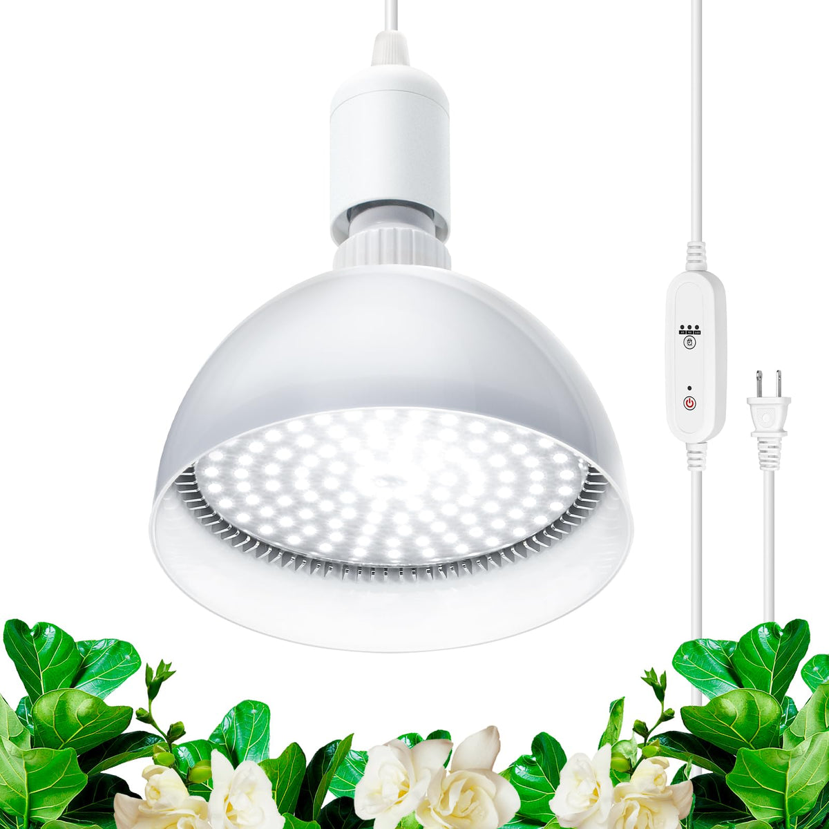 Barrina 25W full-spectrum grow light bulb illuminating indoor plants effectively