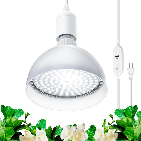 Barrina 25W full-spectrum grow light bulb illuminating indoor plants effectively