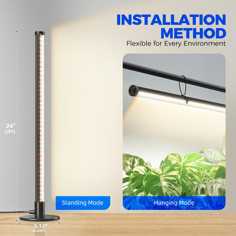 Barrina 2ft height grow light ideal for desks and shelves.